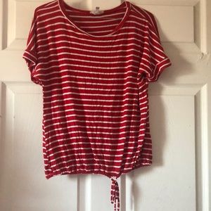Red and white striped t shirt